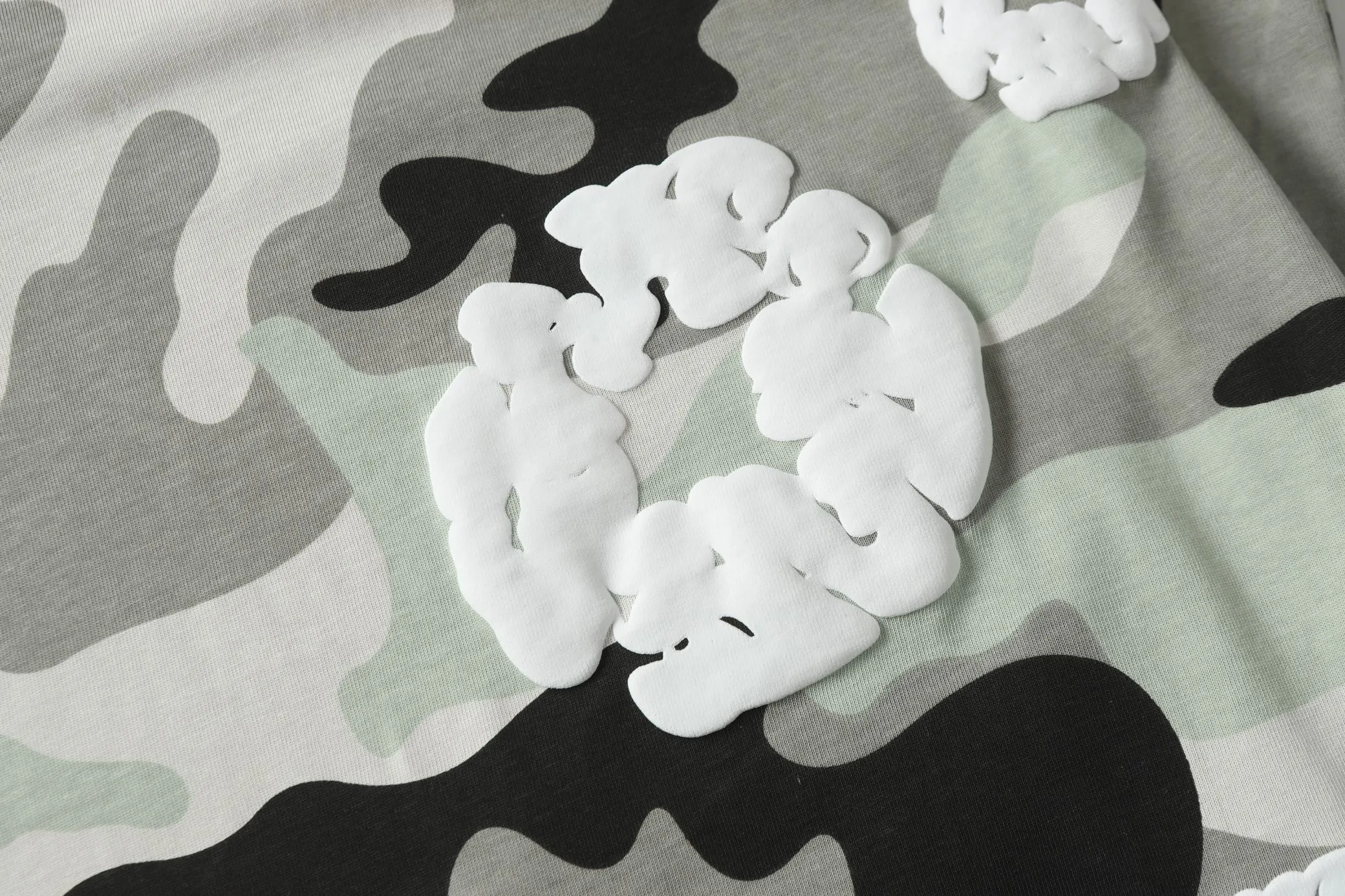 208# DENIM TEARS Kapok European and American trendy brand high quality foam flocking camouflage printed short-sleeved suit Color Camouflage blue Camouflage powder Camouflage gray Camouflage apricot Camouflage green Size S-XL